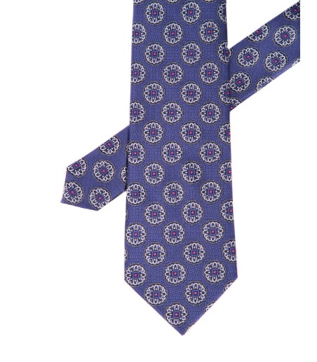 Krawat męski niebieski w oryginalny print