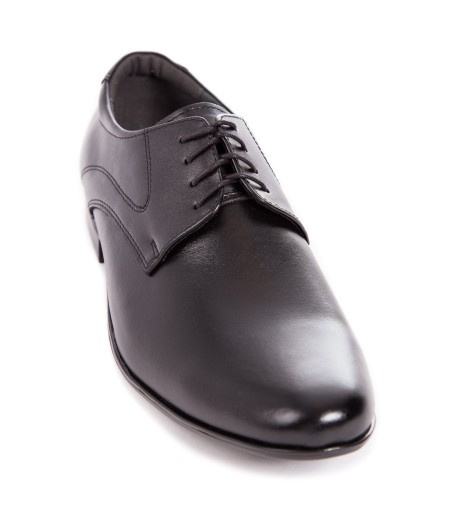 Czarne buty męskie ze skóry OP0313