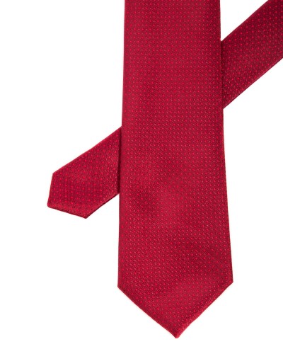 Krawat bordowy w kropki