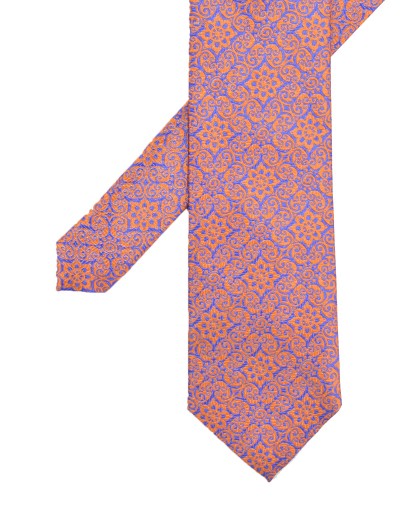 Krawat pomarańczowy we wzór