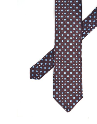 Brązowy krawat w delikatny wzór
