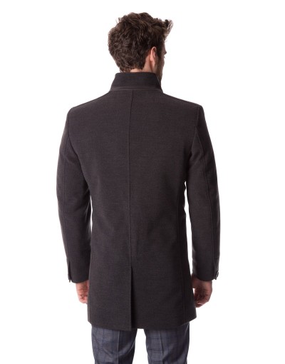Czarny klasyczny płaszcz męski ZK0050