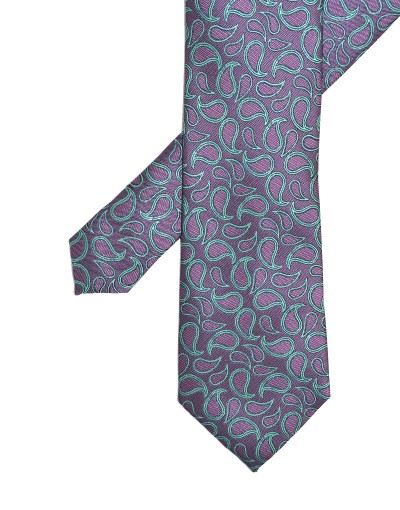 Krawat fioletowy we wzór