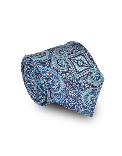 Prezent dla Niego- zestaw niebieski krawat i spinki