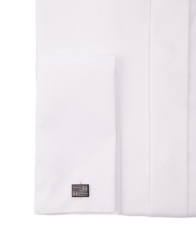 Biała koszula na spinki z kołnierzem do muchy KR1046
