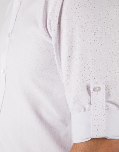 Koszula męska biała w drobne kropki KT4114