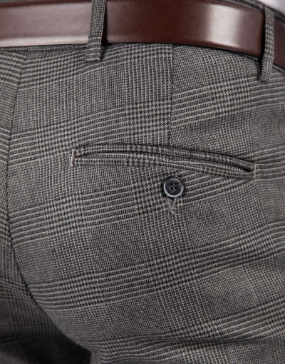Spodnie męskie szare w kratę SM0142
