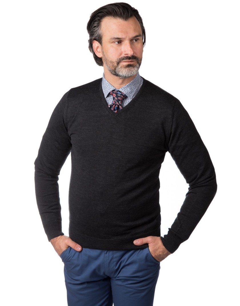 Antracytowy sweter męski CT0016