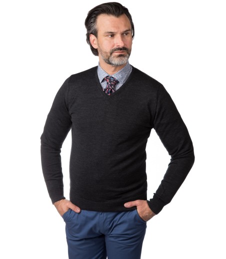 Antracytowy sweter męski CT0016
