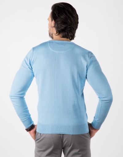 Jasnobłękitny sweter męski CT0079
