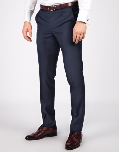 PREMIUM Granatowe spodnie męskie garniturowe ST8036