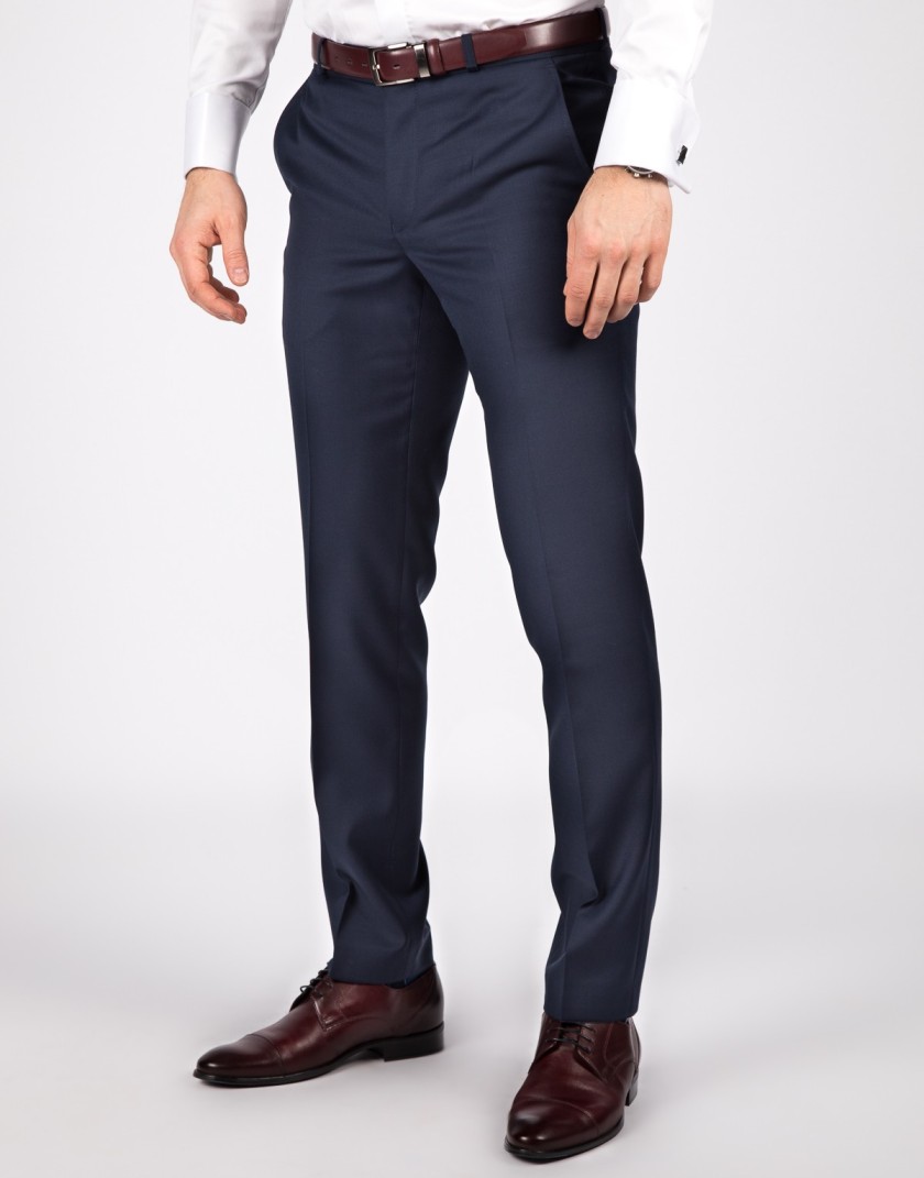 Granatowe spodnie męskie garniturowe ST8036