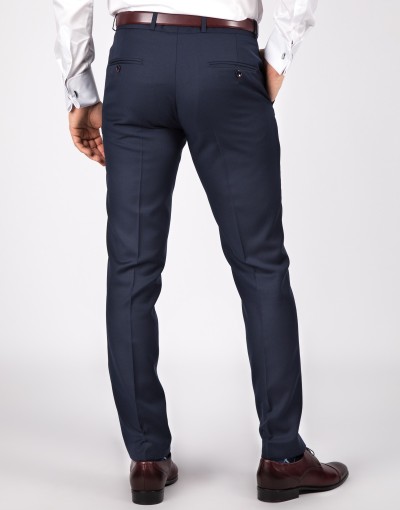 Granatowe spodnie męskie garniturowe ST8036