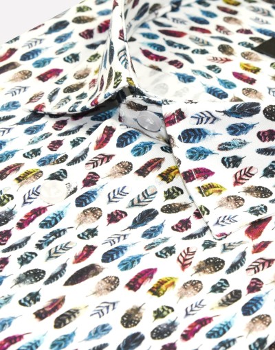 Koszula męska KT4131 w kolorowe piórka