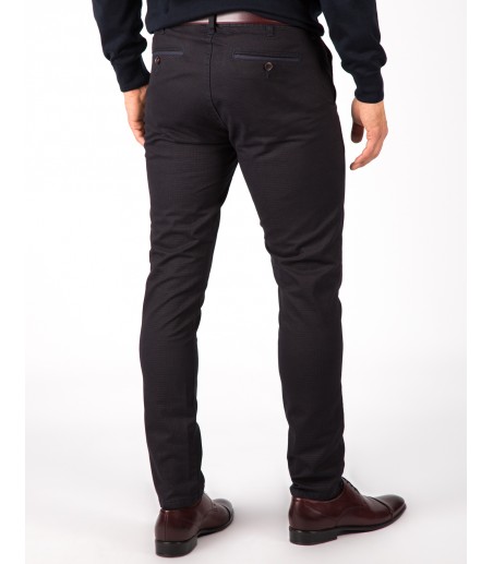 Granatowo-bordowe Spodnie męskie w kratę SH0194