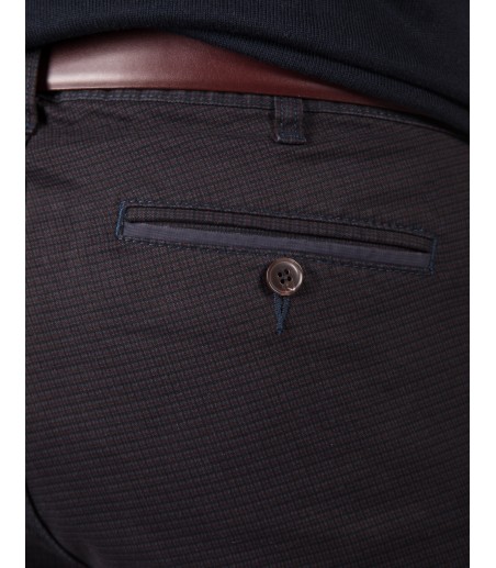 Granatowo-bordowe Spodnie męskie w kratę SH0194