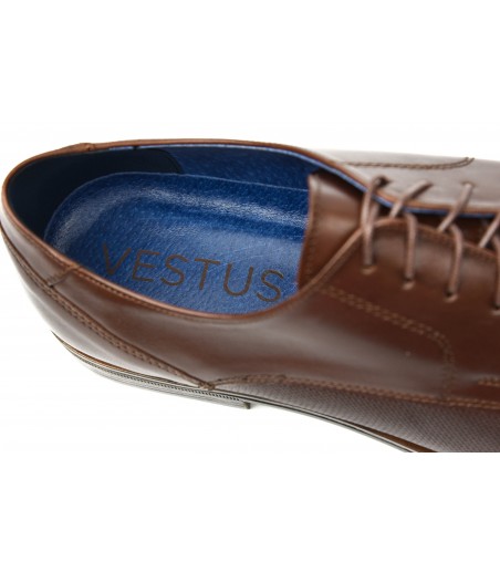 Brązowe buty męskie z niebieskim wnętrzem OA0432