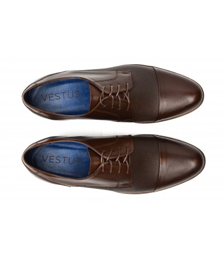 Brązowe buty męskie z niebieskim wnętrzem OA0432