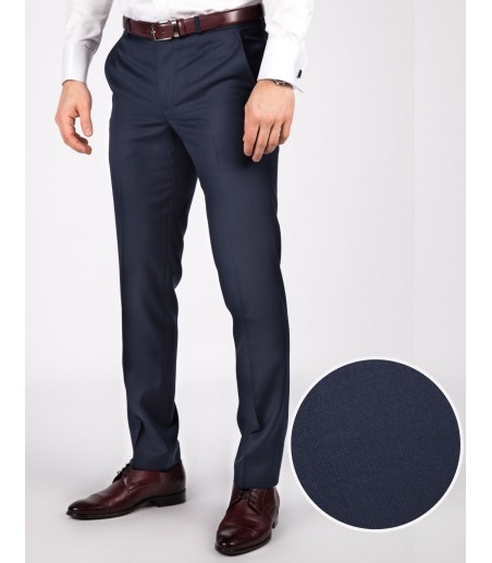 PREMIUM Granatowe spodnie męskie garniturowe ST8036