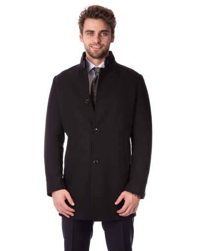 Klasyczny czarny płaszcz Adrian ZM0118