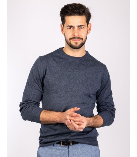 Granatowy, melanżowy sweter męski CT0104