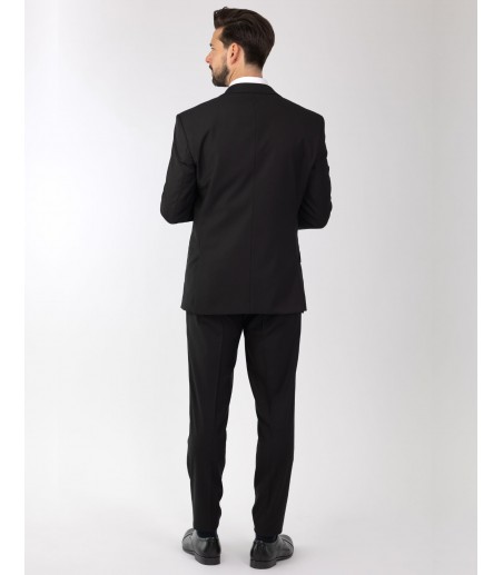 Spodnie męskie garniturowe czarne ST8067