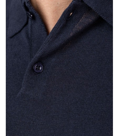 Granatowa koszulka polo męska, sweterkowa HP0034
