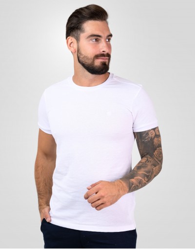 Biały T-shirt męski FS0014 bawełniany
