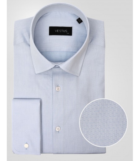 Jasnoniebieska koszula na spinki- 100% bawełna KM7014