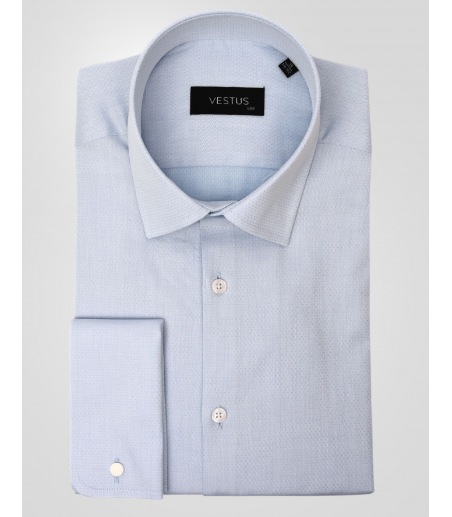 Jasnoniebieska koszula na spinki- 100% bawełna KM7014