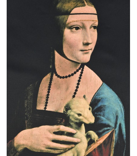 Poszetka z obrazem: Leonarda da Vinci- Dama z łasiczką DA2301