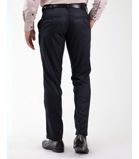 Czarne Spodnie męskie w paski SH0221