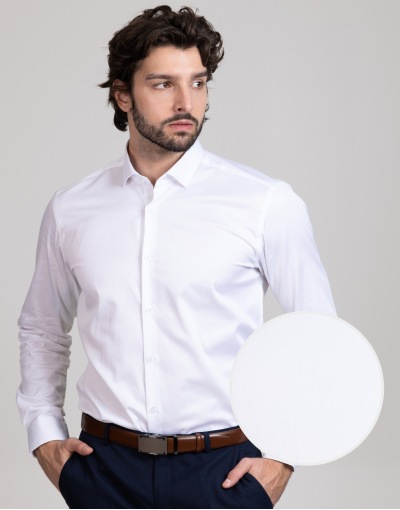 PREMIUM biała koszula męska 100% bawełna egipska KL5109