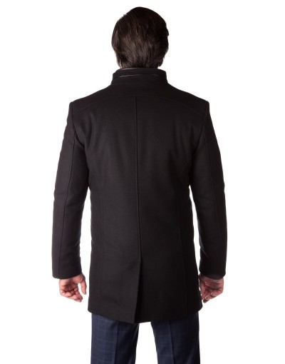 Klasyczny czarny płaszcz Miłosz ZS0123