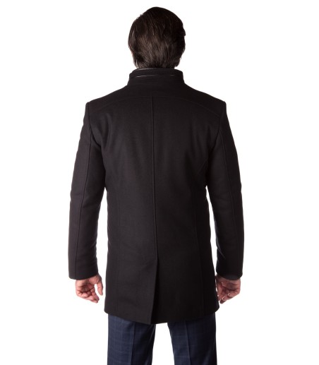 Klasyczny czarny płaszcz Miłosz ZS0123