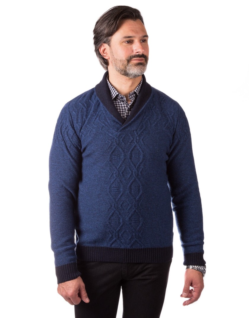 Niebieski sweter wełniany CL0002
