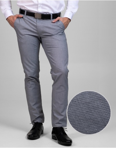 COMFORT Spodnie męskie szare w mikrowzór SH0208
