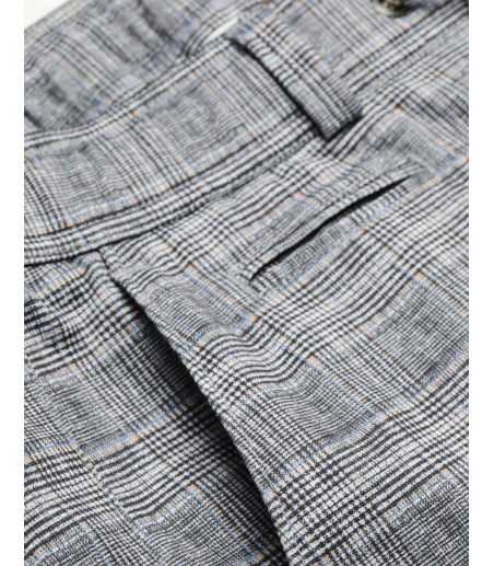 BUGATTI Spodnie męskie szare w kratę B36866-240-4036