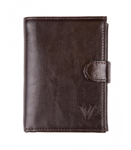 Brązowy portfel męski z zapięciem DW2114