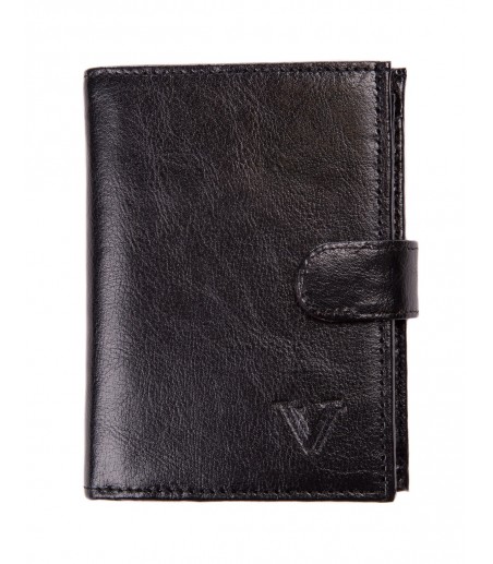 Czarny portfel z zapięciem DW2116