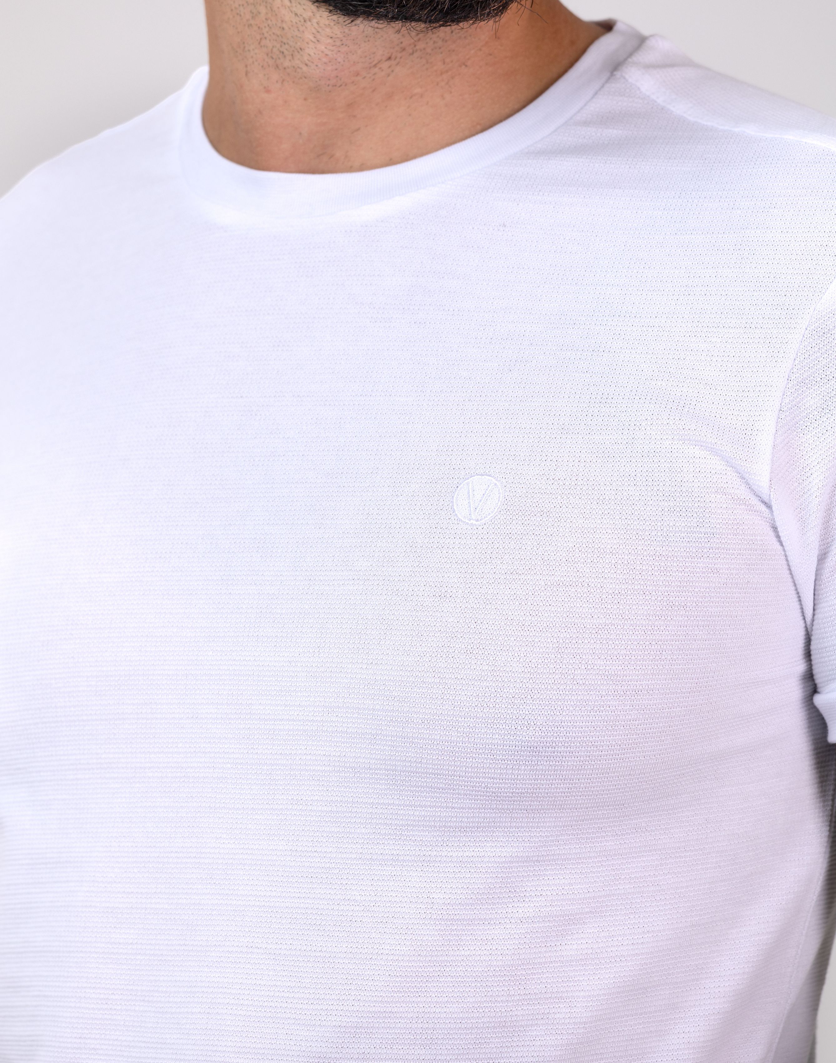 Biały T-shirt męski FS0014 bawełniany